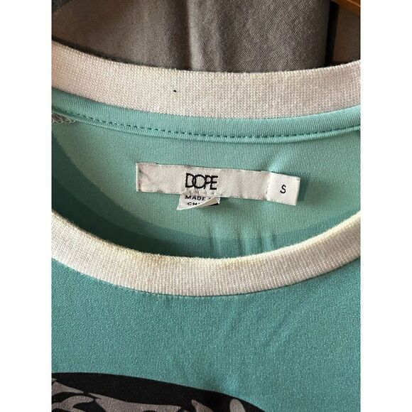 DOPE Graphic Turquoise Jersey Shirt Size S - Picture 2 of 3